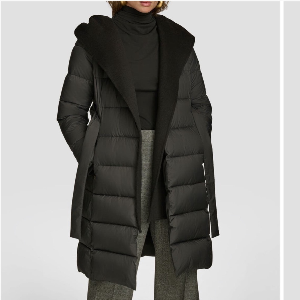 Donna Karan gray Puffer Coat with hood